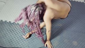 Real top toples catfight between Aggie and Eunice which includes hairpulling, slaps,punching, breast smoother