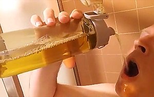 Loser showers in his own piss