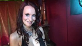 brunette in lingerie claudia adams in double penetration anal gang bang