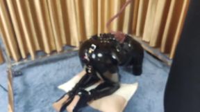 Asian Dressed In Latex And Bound