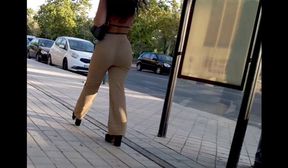 Candid Perfect tight pants big booty