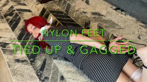 Redhead Tied, Gagged & Nylon Feet
