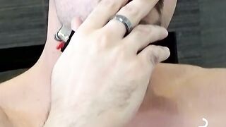 Attractive dude bend over and tease his ass with his fingers