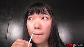 Mika Takatsuki’s Snot Drips Onto the Glass Plate… and Into Her Own Mouth.