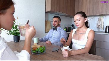 Asian Wife Kvini Kim and Her Husband Have Awkward Threesome Sex with Nicole Murkovski!