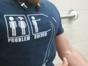Have to be quiet when jacking off in a public bathroom