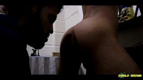 fucking the sexy grindr twink bareback until i creampie him - camilo brown