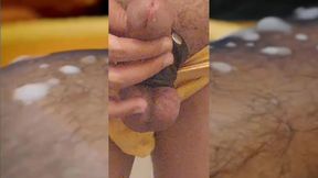 Yellow jockstrap bulge