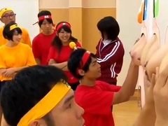 Wild boys and girls having fun in a kinky Japanese gameshow