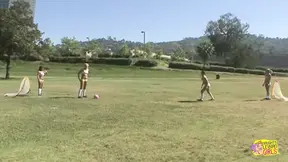 Hot Athletic Chicks Cool off in the Pool Before Licking Each Others Cunts