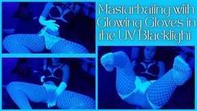 Masturbating with Glowing Gloves in the UV Blacklight