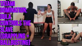 Tatami Domination: Dula Controls the Slave (Grappling + Ballbusting)