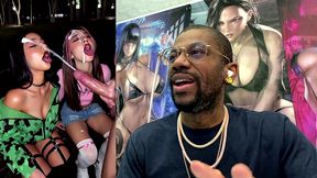 fresh tight 18 latina teens sucking a hard cock and getting cum all over their faces, ai generated