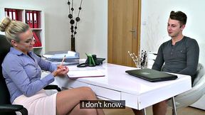 Naughty stud seduces and fucks his way to orgasm in the office