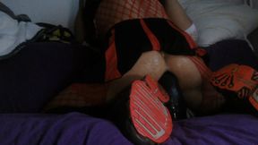 Black Red Cheerleader Outfit, BBC to Ride to Orgasm