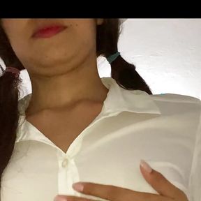 The real domestic video of sexy teen 18 in uniform has been leaked, she has sent the video to her teacher.