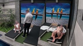 Blonde with a secret eats cock and gives a tasty BJ