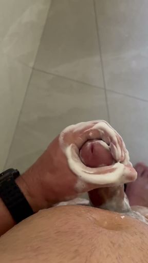 Cuckold Husband Jacking Off in Bathroom   Clip 1