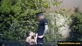Brit spex amateur cocksucking cop outdoors