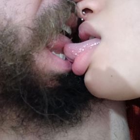 POV, EXCITING TONGUE KISS FULL OF HORNY, SLUT GETS WET WITH PLEASURE