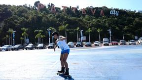 ”Skateboarding fail of big ass Thai MILF who fucks at home after”