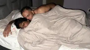 Stepdad wakes up in his stepdaughter's bed and fucks her filling her pussy with cum