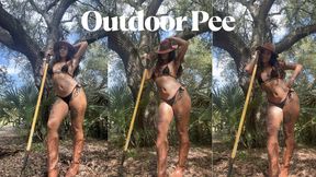 Outdoor pee wearing boots