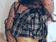 Bareback cock fucks shemale slut from behind
