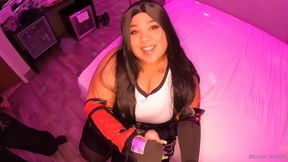 BBW Tifa Lockhart with Squall&Cloud Cosplay Fuck