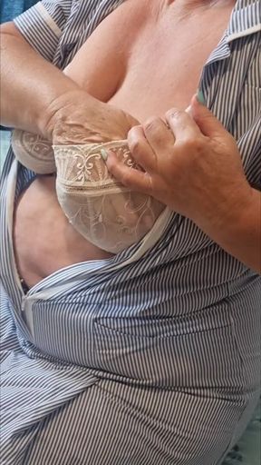 Naughty Nurse Julie - Bra Reveal & Teasing Huge Tits