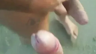 Hairy Daddy Gives Cameraman Outdoor Blowjob on Beach Stroll