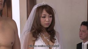 Japanese bride sucking cock during her wedding