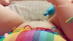 Rainbow PAWG Bitch Part 3 - Can't keep myself quiet while Masturbating - Lucys Peach - לוסי