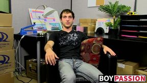 Kevin Grover wanking his dick before busting a nut in a solo