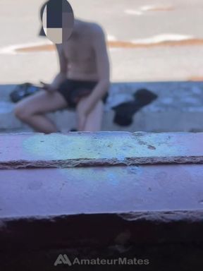 Amateur Boy Caught Freeballing and Exposing His Boner