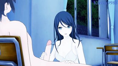 Ichika Hoshino and I have intense sex in the classroom at night. - Project SEKAI Hentai