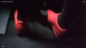 Katharina driving home - Red Sneaker - VIEW UNDER SEAT - Part 2