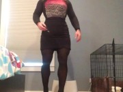 the working girl (trans, crossdress, feminization, pantyhose, skirt, mask, female mask)