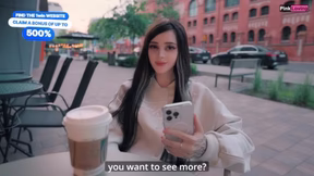 Pretty girl masturbates in a cafe and on the street. sucked in a public place - pi...