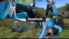 Running trail meetup turned into throat pounding cum facial kaff