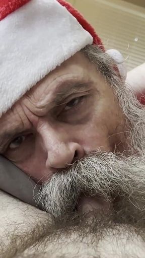 Grandpa Santa Bear Worships Cock