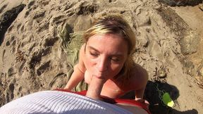 stepmom on vacation seduces stepson on the beach (pov)