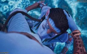 Gifdoozer Avatar Neytiri Performs Intense Deep Throat in the Jungle: Passionate, Hardcore Sex with a Seductive