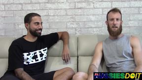 Bearded Top Tyla Dominates Lucas Narrow Aussie Asshole Raw