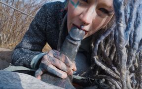 Tattoo Couple Catched While Wild Sex on a Ruine