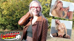 Blonde vixen Vivvi Vallentine gets picked up by German scout for casting couch sex escapades.