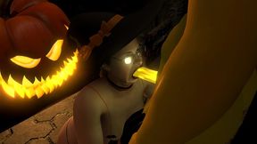 esmeralda is sexy mature witch pumpkin king on halloween