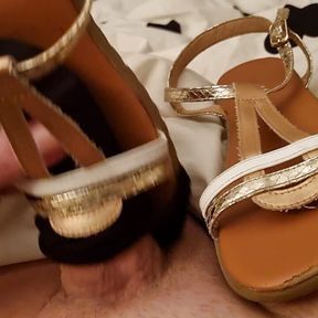 Flat sandal fucked with nylon socks