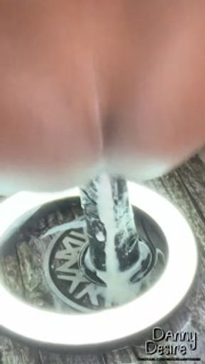 Chubby Thick Boy Creams and Squirts on Huge Black Dildo Deep His Hole (Solo)