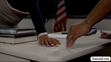 My student wants to pass so I fuck her big tight ass